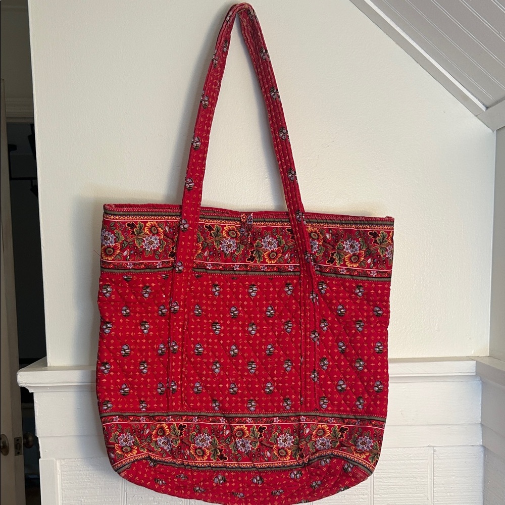 Vera Bradley Large Over the Shoulder Bag in retired pattern, Provincial Red